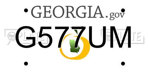 G577UM Georgia License Plate