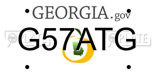 G57ATG Georgia License Plate