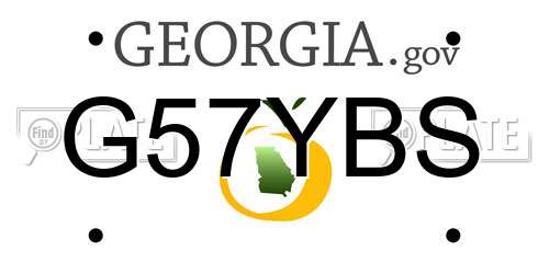 G57YBS Georgia License Plate
