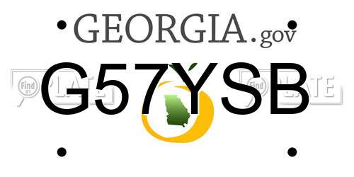 G57YSB Georgia License Plate