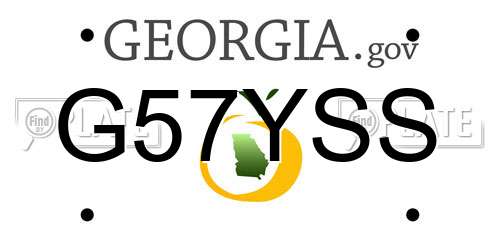 G57YSS Georgia License Plate