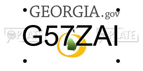 G57ZAI Georgia License Plate