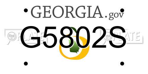 G5802S Georgia License Plate