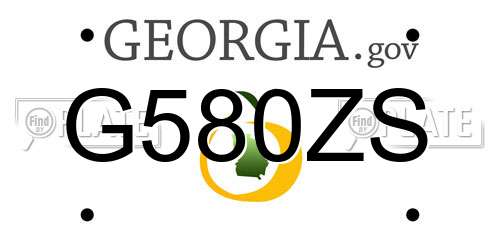 G580ZS Georgia License Plate
