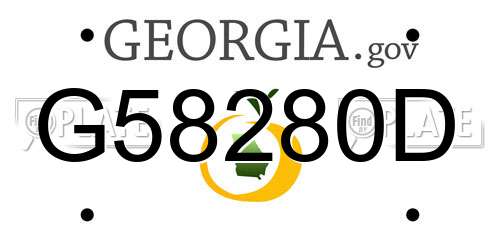 G58280D Georgia License Plate