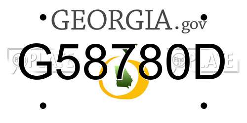 G58780D Georgia License Plate