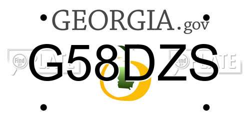 G58DZS Georgia License Plate