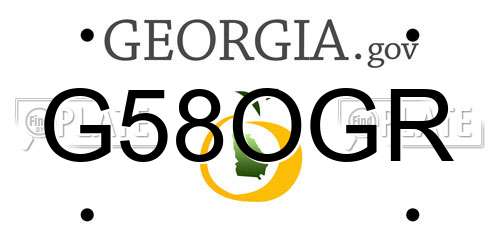 G58OGR Georgia License Plate