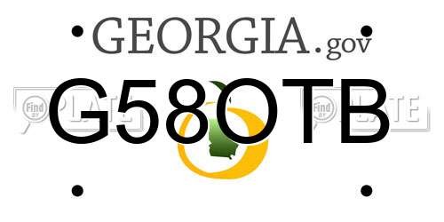 G58OTB Georgia License Plate