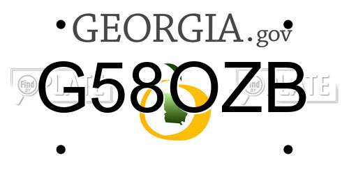 G58OZB Georgia License Plate