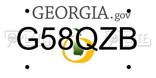 G58QZB Georgia License Plate