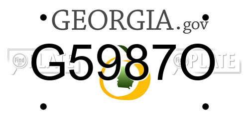 G5987O Georgia License Plate