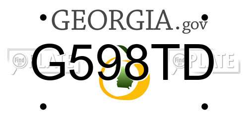 G598TD Georgia License Plate