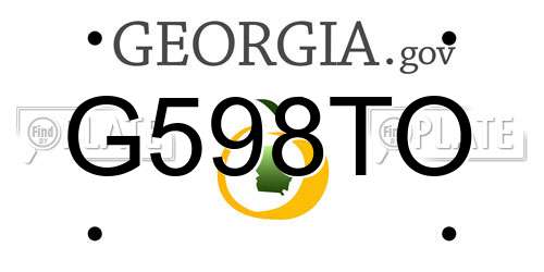 G598TO Georgia License Plate