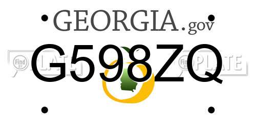 G598ZQ Georgia License Plate
