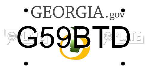G59BTD Georgia License Plate