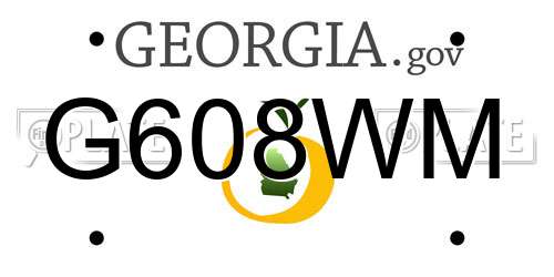 G608WM Georgia License Plate