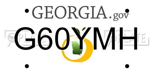 G60YMH Georgia License Plate