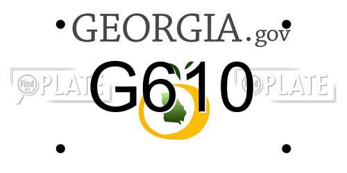 G610 Georgia License Plate