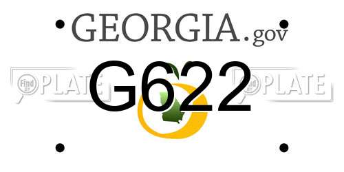 G622 Georgia License Plate