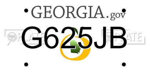 G625JB Georgia License Plate