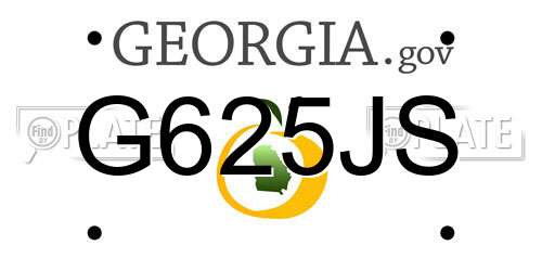 G625JS Georgia License Plate