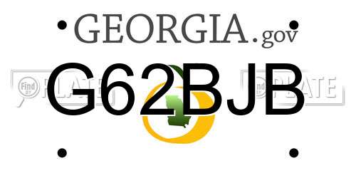 G62BJB Georgia License Plate