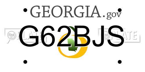 G62BJS Georgia License Plate