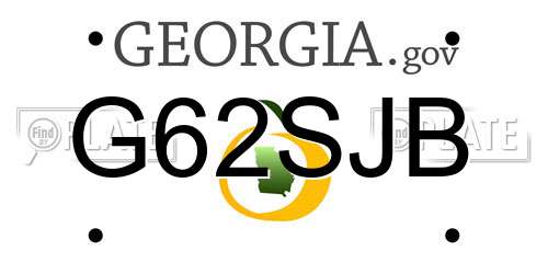 G62SJB Georgia License Plate