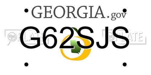 G62SJS Georgia License Plate