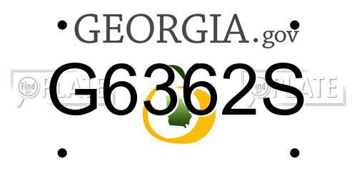 G6362S Georgia License Plate