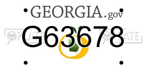 G63678 Georgia License Plate