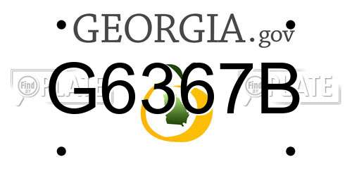 G6367B Georgia License Plate