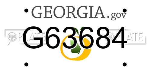 G63684 Georgia License Plate