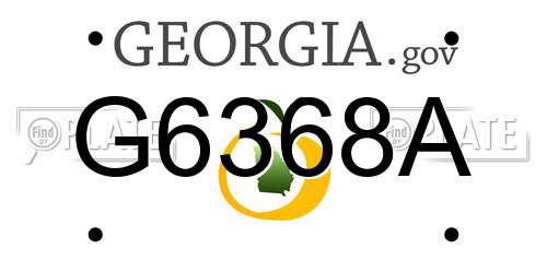 G6368A Georgia License Plate