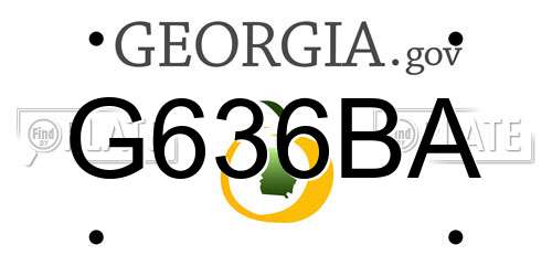 G636BA Georgia License Plate