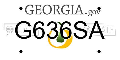 G636SA Georgia License Plate