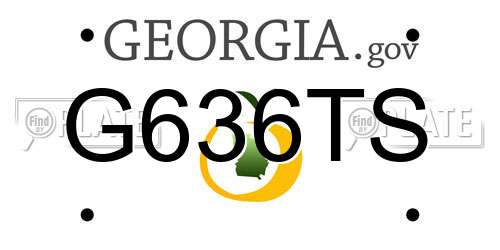 G636TS Georgia License Plate