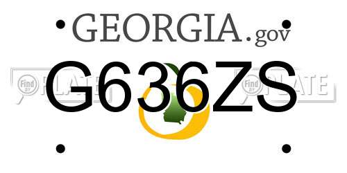 G636ZS Georgia License Plate