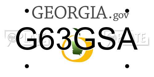 G63GSA Georgia License Plate