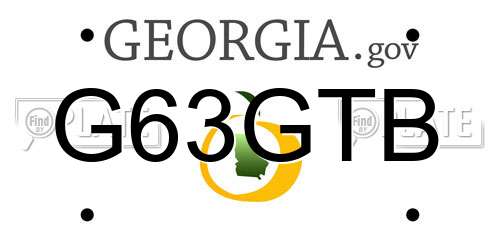 G63GTB Georgia License Plate