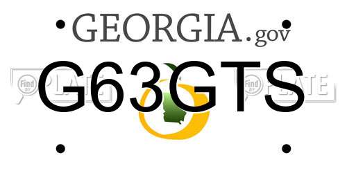 G63GTS Georgia License Plate