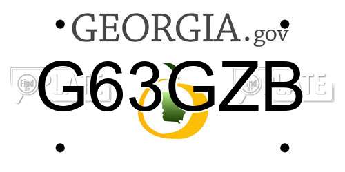 G63GZB Georgia License Plate