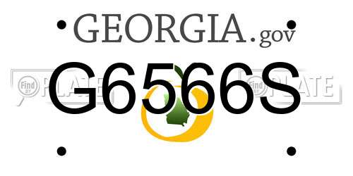 G6566S Georgia License Plate