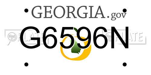 G6596N Georgia License Plate