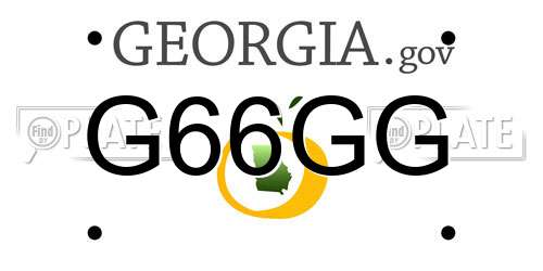 G66GG Georgia License Plate