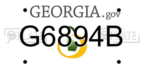 G6894B Georgia License Plate