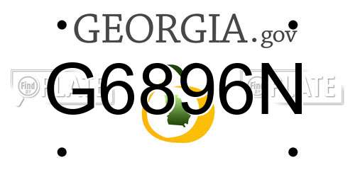 G6896N Georgia License Plate