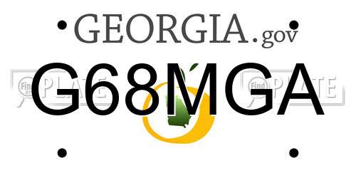 G68MGA Georgia License Plate