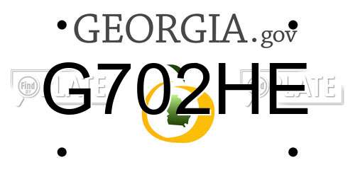 G702HE Georgia License Plate